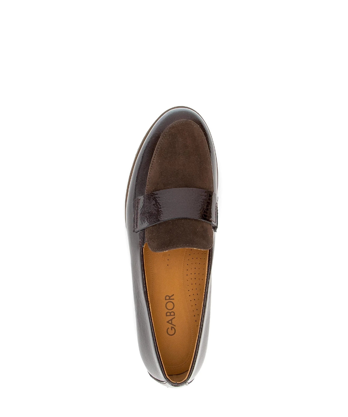 Mocassins Gabor 4005.01.009 Marron - Cuir Vernis Élastique Grande Pointure Femme