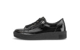 Baskets Gabor 6010.02.004 Noires - Cuir Verni Zip Talon Compensé Grande Pointure Femme - Magenta Chaussures
