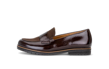Mocassins Gabor 4005.01.009 Marron - Cuir Vernis Élastique Grande Pointure Femme