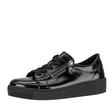 Baskets Gabor 6010.02.004 Noires - Cuir Verni Zip Talon Compensé Grande Pointure Femme - Magenta Chaussures