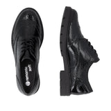 Chaussures à Lacets Remonte D2Q04-02 Noires - Vernis Talon Bloc Grande Pointure Femme - Magenta Chaussures