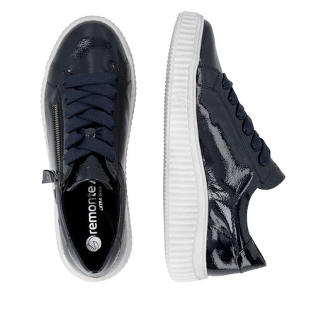 Baskets Remonte D3E07-14 Bleues - Imperméable remonteTEX Grande Pointure Femme - Magenta Chaussures
