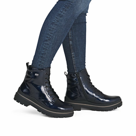 Bottines Remonte D0C82-14 Bleues - Lacets Grande Pointure Femme