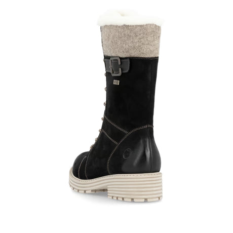 Bottines Remonte D0W72-03 Noires - Lacets Grande Pointure Femme