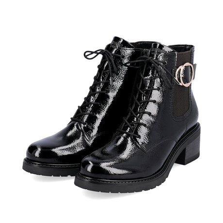 Bottines Remonte D1A72-01 Noires - Lacets Grande Pointure Femme