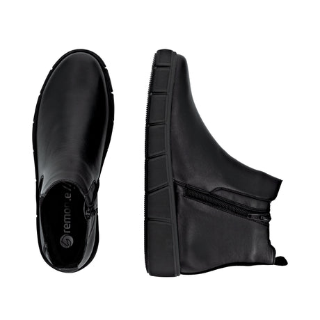 Bottines Remonte D1T71-01 Noires - Lacets Grande Pointure Femme