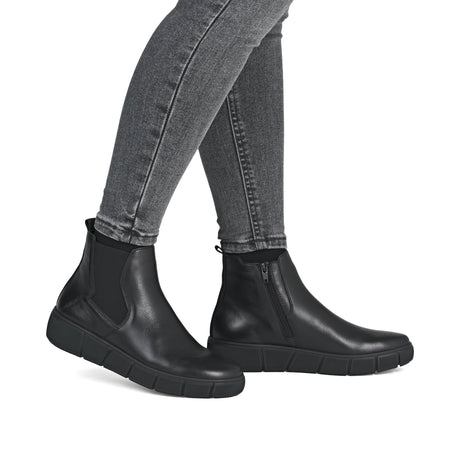 Bottines Remonte D1T71-01 Noires - Lacets Grande Pointure Femme