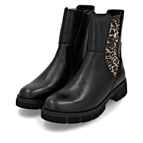Bottines Remonte D2S70-03 Noires - Lacets Grande Pointure Femme