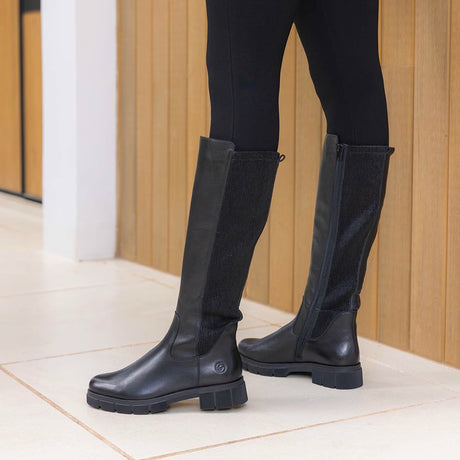 Bottines Remonte D2S74-00 Noires - Lacets Grande Pointure Femme