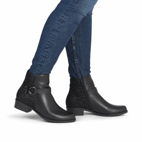 Bottines Remonte D6894-00 Noires - Lacets Grande Pointure Femme