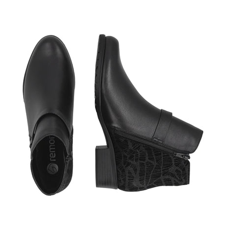 Bottines Remonte D6894-00 Noires - Lacets Grande Pointure Femme