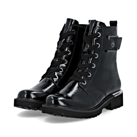 Bottines Remonte D8683-03 Noires - Lacets Grande Pointure Femme