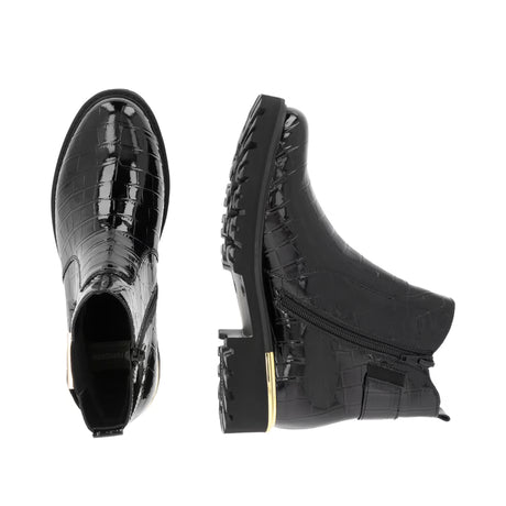 Bottines Remonte D8684-03 Noires - Cuir Lacets Zip Grande Pointure Femme