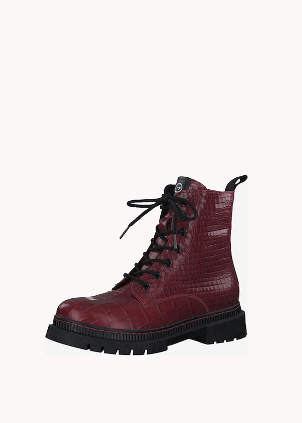Tamaris 25862 - 29 574 Red croco - Magenta Chaussures